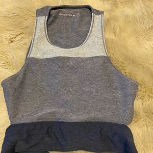 Blue color block outdoor voices crop